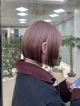 ハレル 戸塚(HAREru.) ぱつっとボブ・ルーツカラー