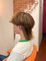 リズヘアーデザイン(RIZ hair design)&nbsp;メンズカット/マッシュウルフ/襟足/ブリーチカラー/ベージュ
