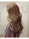 30代40代ゆるふわロングフォギーベージュデジタルパーマ