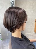 髪質改善　外はねショート　前髪長め