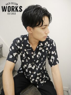 ワークス ヘアデザイン(WORKS HAIR DESIGN) センターパートメンズヘアカット
