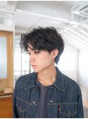 メンズ アップバング ニュアンスパーマ 刈り上げない