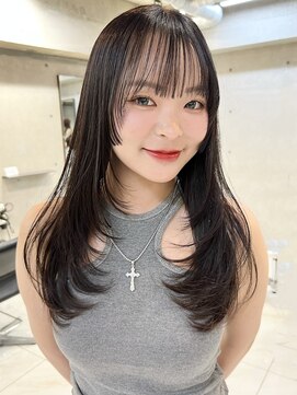 サイン 表参道(SIGN) 韓国ヘアーハッシュカットレイヤーカットグレージュブリーチ無し