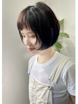 オンカン(onkan)&nbsp;レイヤーボブ／オレンジハイライトカラー