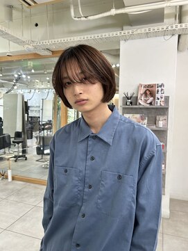 メゾンアクア 表参道(Maison ACQUA) =メンズボブ/ダークアッシュ/ニュアンスパーマ／MAN’S HAIR