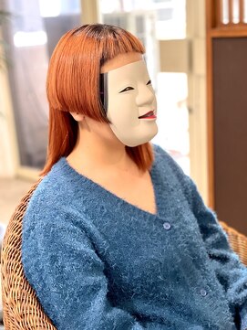 コマ(coma) 【coma中野】アシンメトリーミディアム|オレンジカラー