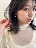 30代40代50代 ミディアムヘア レイヤー くびれ巻き 顔周りカット