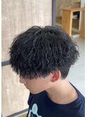 大分ツイストスパイラルパーマメンズマッシュウルフツーブロック