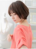 ★ココアブラウン大人美人立体感ひし形小顔丸みボブ30代40代★1