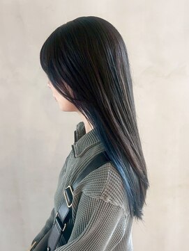 ダブルカラーグレージュ韓国ヘアロング_ba556863