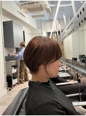 大人ショートボブ 髪質改善 白髪ぼかし艶カラー