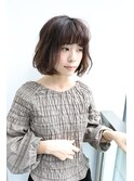 肩上ボブ大人可愛いボブひし形ボブアッシュベージュ