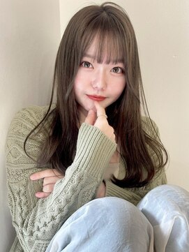 アモレット 天文館店(amoretto) オリーブアッシュ 前髪カット 顔周りレイヤー 透明感カラー