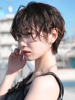 カライング(ing) 大人可愛い20代30代40代黒髪前下がりひし形小顔ボブ丸みショート