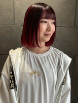 ディスコネクト(DISCO-N-NECT) 前髪カット 艶髪 髪質改善 ボブ レッドブラウン 20代