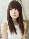 重めバングで甘さをプラス！！シャギーストレートロング【藤沢】