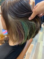 リラ ヘア サロン(rela hair salon)&nbsp;ミディボブ×ホワイトアッシュMIX