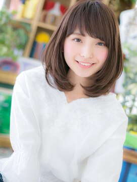 カバーヘアアンドスパ ブリス 浦和(COVER HAIR&SPA bliss) 斜めバングの好感黒髪風ワンカールセミディf浦和20代30代40代 !
