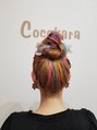 ヘア クリエイト ココカラ(hair create Cocokara) アップスタイルもポイントエクステをカラフルにして個性的に。
