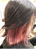 切りっぱなしボブ+インナーカラー