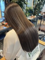 エクボ(ekubo.) 髪質改善/ミントグレージュ/ロング/透明感カラー/銀座
