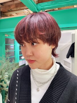 ハル 円山(HARU) マッシュショート×レッドカラー