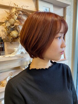 サロンドカスティーロ(salon de castillo) まるみショートボブツヤ髪オリエンタルピンク20代30代大人可愛い