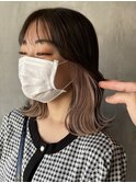色落ちが綺麗!結んで隠せるインナーカラーベージュ表参道美容室