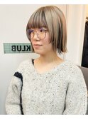 【cuzKLUB】ブリーチデザインベージュボブ【池袋】