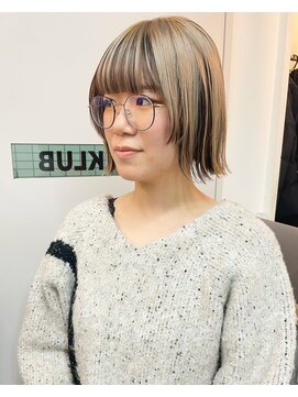 キューズ クラブ(cuz KLUB) 【cuzKLUB】ブリーチデザインベージュボブ【池袋】