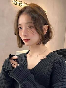 サンド 池袋 2nd(sand) ワンレン韓国風小顔ショート/ブリーチなし透明感カラー/池袋