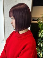 チル 福井駅前店(Chill) 福井駅前タッセルボブ韓国ヘアワインレッドワイドバング髪質改善
