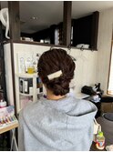 成人式ヘアメイク前撮り ゆるふわシニヨンアップヘアセット