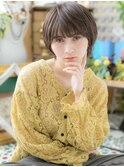グレーベージュ丸みショートマッシュウルフc6志木20代30代40代