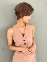 30代、40代/丸みくびれショートボブ×白髪染めハイライト/大宮