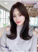 20代大人かわいい外ハネセミロング × 顔まわりレイヤー