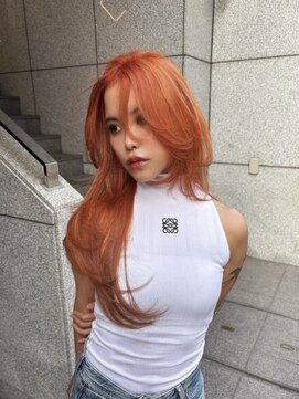 ラキング ギンザ トウキョウ(LAKING GINZA) くびれヘア/アプリコットオレンジ/夏/ハイライトカラー[銀座駅]