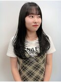 顔周りレイヤーカット 韓国ヘア ロング アッシュ