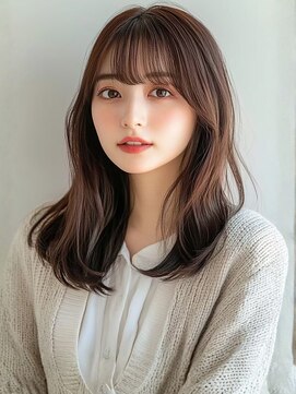 アイリス 天文館店(AIRIS) 顔周りカット くびれヘア チョコレートブラウン 20代 30代 艶髪