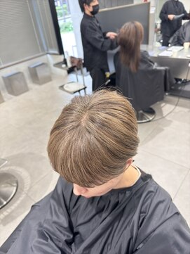 アース 溝の口店(HAIR&MAKE EARTH) 20代30代40代小顔切りっぱなし大人ボブモカベージュカラー