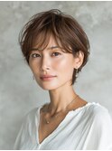 黒髪/クラゲヘアー/オリーブグレー/小顔/ココアベージュ/川西