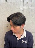 韓国風ナチュラルセンターパートメンズカット
