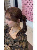 アース 郡山コスモス通り店(HAIR&MAKE EARTH)&nbsp;三つ編みお団子×サイドポニーアレンジ