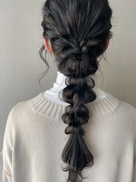 オウルヘアー(Owl hair) ロング/編みおろし/黒髪/矯正毛