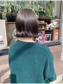切りっぱなしボブ＋艶カラー
