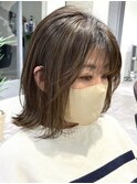 くびれショートボブ40代50代グレイカラー白髪染め白髪ぼかし