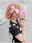推し活 ライブ イベント 量産型 編み込みハーフツイン×リボン