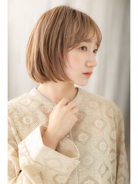 カバーヘア ブリス 志木南口駅前店(COVER HAIR bliss) オレンジベージュレイヤーカット立体感小顔ボブY志木20代30代