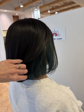 インナーカラー,グリーンカラー,ダークグリーン【草加】