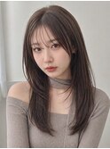 セミロング20代30代ストレートレイヤー前髪なし前髪あり池袋